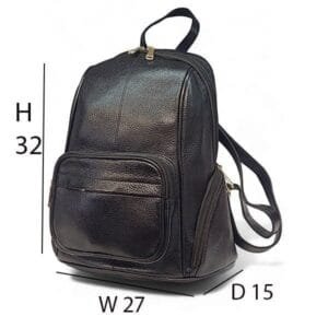 Libby Premium Leather Backpack Black