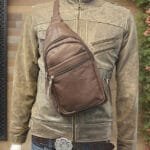 Authentic Leather Sling Bag Brown