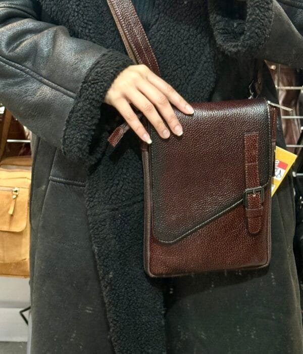 Kayla Small Leather Crossbody Bag Brown