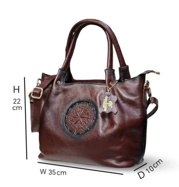 Heaven Leather Tote Bag- Reddish Brown