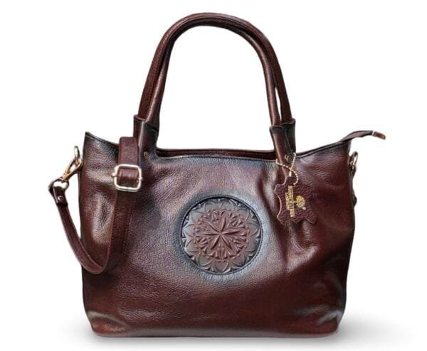 Heaven Leather Tote Bag- Reddish Brown