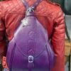 Darlia Leather Backpack Purple