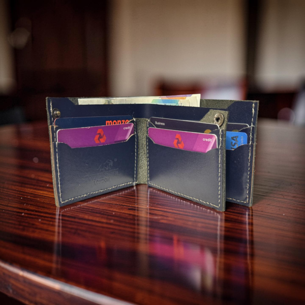 Premium Genuine Leather Wallet Blue