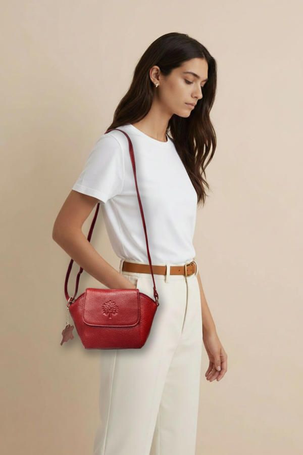 Rustline Mini Leather Cross-body Bag Red