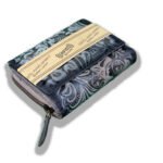 RFID Floral Leather Trifold Wallet/Coin Purse Black